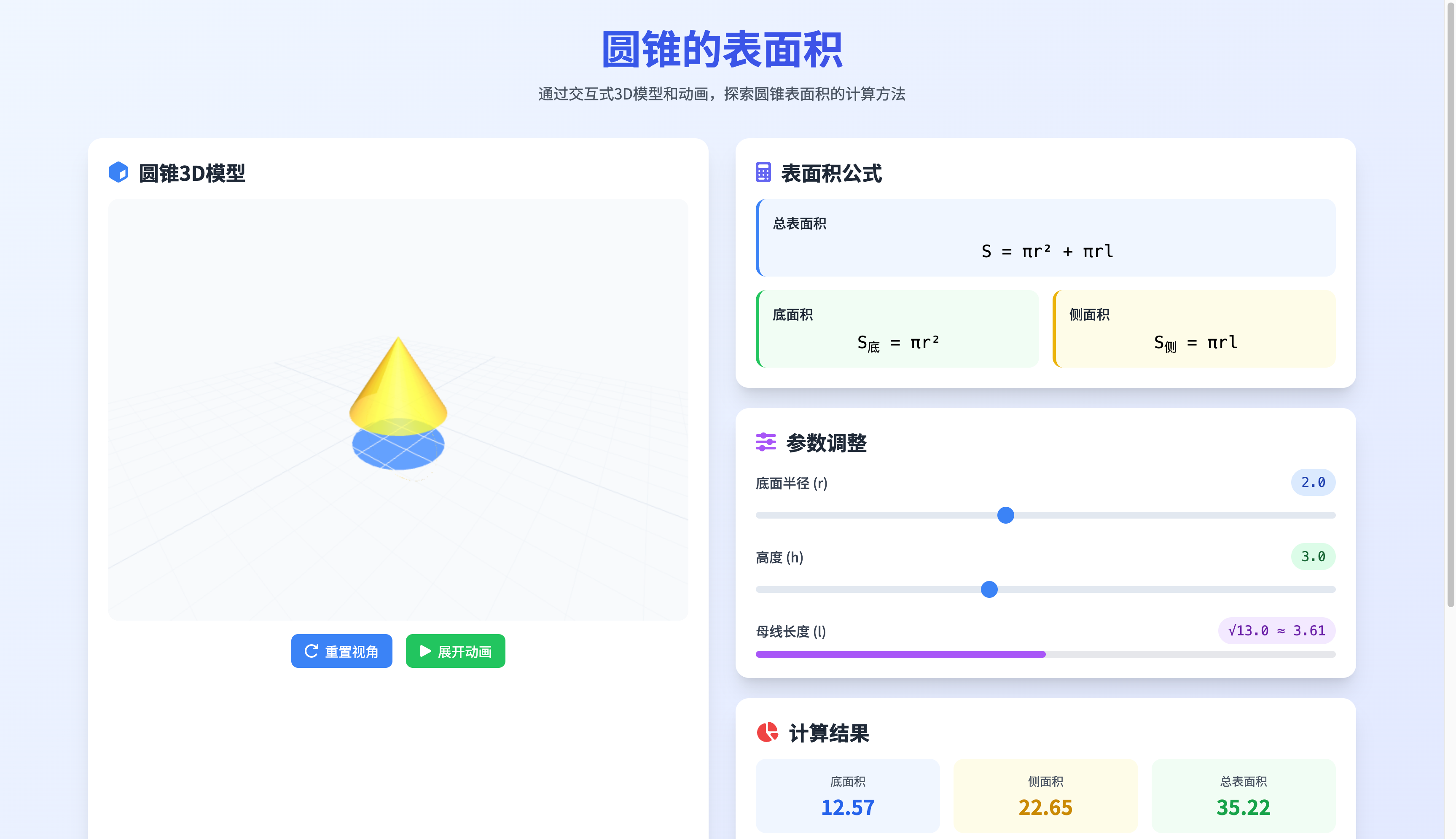 圆锥的表面积